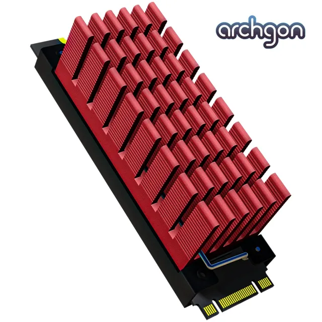 【archgon 亞齊慷】M.2 2280 SSD 散熱片組-紅色(HS-0130-R)