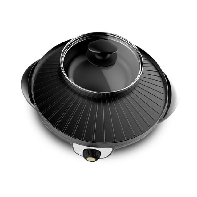 【SONGEN 松井】日月型鴛鴦圍爐鍋/電火鍋/料理鍋/電烤爐/火烤兩用鍋/烤肉爐(KR-135HS)