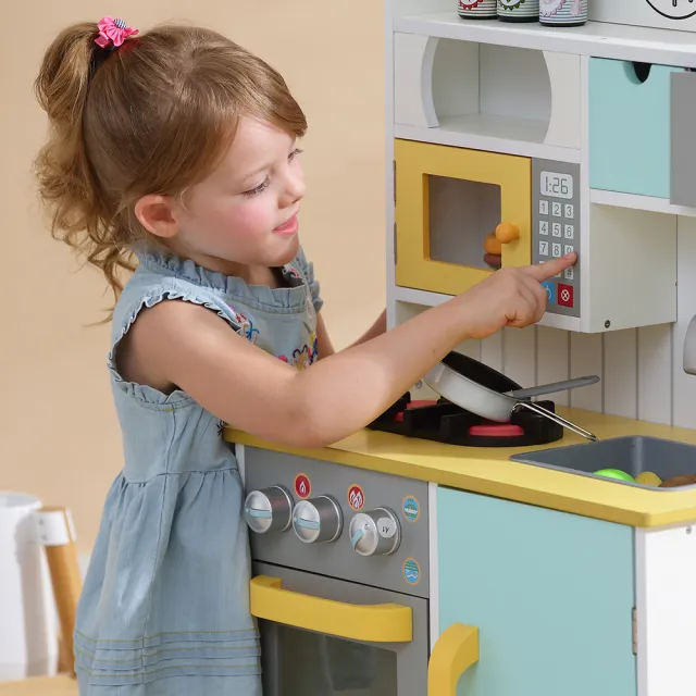 【Teamson】佛羅倫斯木製家家酒兒童廚房玩具(2色)