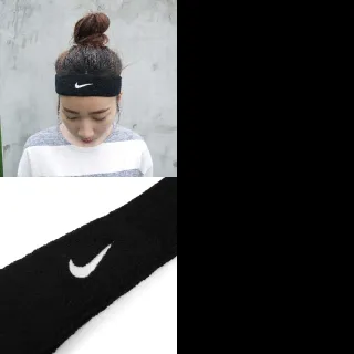 【NIKE 耐吉】頭帶 Swoosh HeadBand 男女款 髮帶 運動 吸汗 毛巾布 百搭 黑 白(NNN0701-0OS)