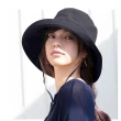 【艾兒時尚】日本風格純色百搭抗UV棉質防曬遮陽透氣可折疊好收納大帽簷漁夫帽 布帽(多色可選)