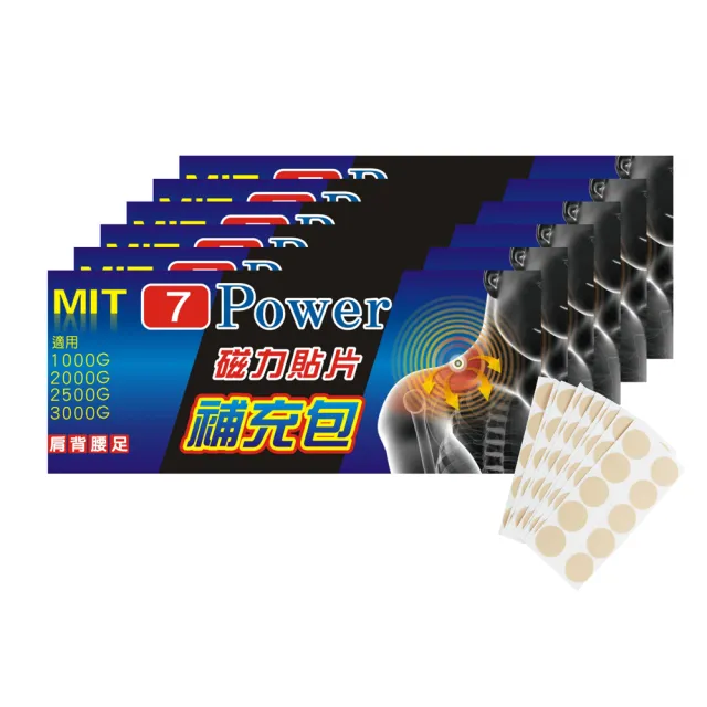 【7Power】MIT舒緩磁力貼替換貼布 X 6包超值組(30枚/包  不含磁石 /貼片補充包)