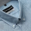 【ROBERTA 諾貝達】台灣製 進口素材 合身版 美男潮流短袖襯衫(水藍)