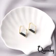 【Quenby】925純銀 韓國東大門不規則拼接色彩耳環/耳針(飾品/配件/