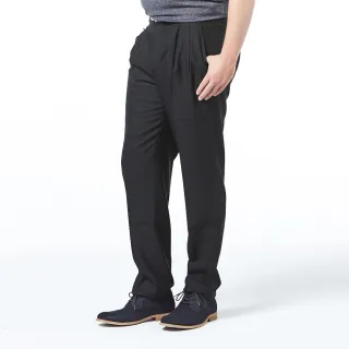 【NST JEANS】大尺碼 騷包老爹 黑點點 夏季薄款羊毛打摺西裝褲-中高腰寬版(002-8761)
