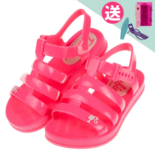 【布布童鞋】BARBIE_芭比公主夏日桃紅色兒童涼鞋(U9B718H)