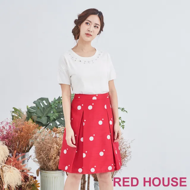 【RED HOUSE 蕾赫斯】大小點打摺裙(紅色)