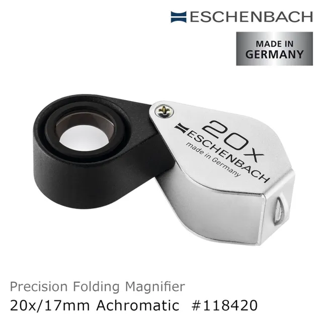 【Eschenbach】20倍/17mm 德國製金屬殼消色差珠寶放大鏡 118420(鑽石寶石鑑定 翡翠玉鐲 真偽辨識 高清晰)