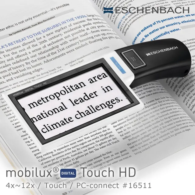 【Eschenbach】Touch HD 4x-12x 4.3吋觸碰螢幕手持型可攜式擴視機 可接電腦 16511(公司貨)