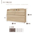 【IHouse】米洛 日系插座收納床頭 雙大6尺