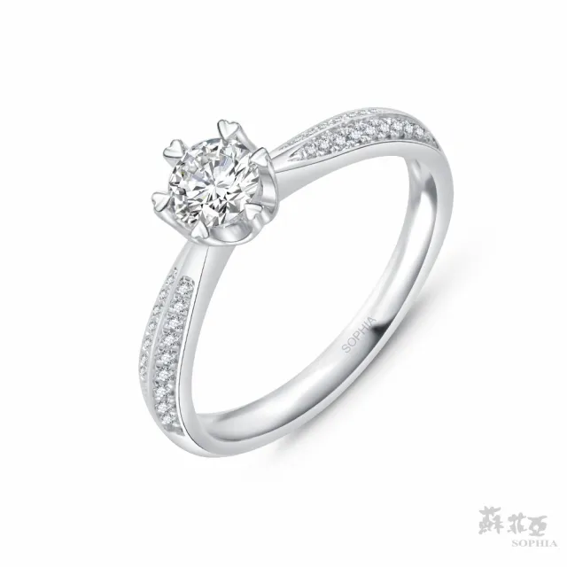 【SOPHIA 蘇菲亞珠寶】30分 F/VVS1 18K金 相印 鑽石戒指