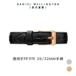【Daniel Wellington】DW 錶帶 Petite Reading 爵士黑壓紋真皮錶帶(DW00200182)