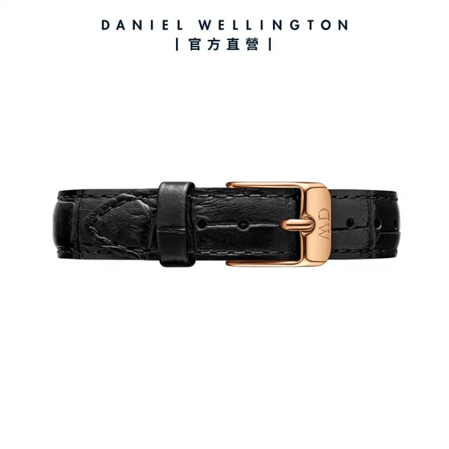 【Daniel Wellington】DW 錶帶 Petite Reading 爵士黑壓紋真皮錶帶(DW00200182)