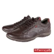 【Ferricelli】經典牛皮綁帶緩衝彈性墊休閒運動鞋(深咖啡 F42526-COF)