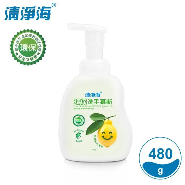 【清淨海】檸檬系列 環保洗手慕斯 480g(超值6入組)