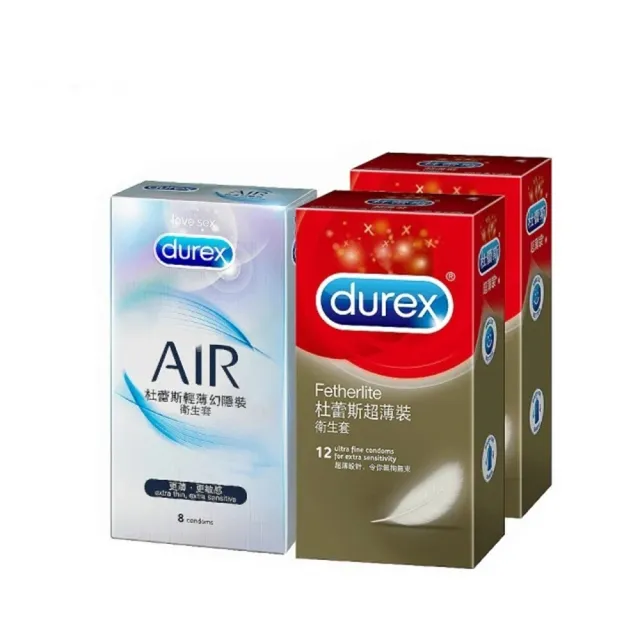 【Durex杜蕾斯】超薄裝保險套12入*2盒+AIR輕薄幻隱裝8入(共32入 情趣職人)