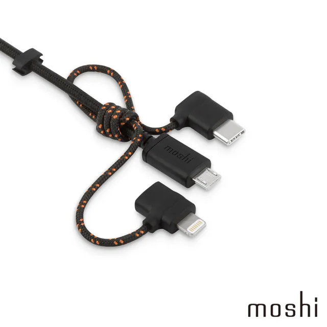 【moshi】三合一萬用充電線(USB-C Lightning MicroUSB)