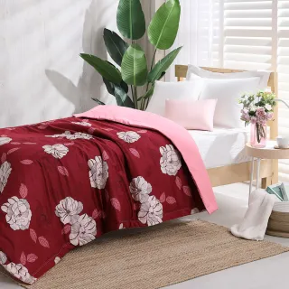 【LAMINA】精梳棉涼被4.5X6.5尺-山茶花(紅)