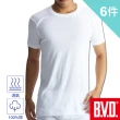 【BVD】6件組100%純棉優質圓領短袖衫(尺寸M-XXL可選)