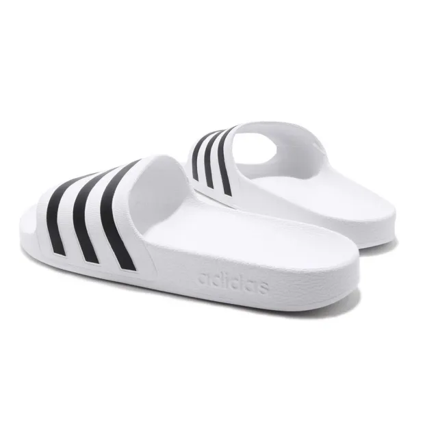【adidas 愛迪達】拖鞋 Adilette Aqua 男女鞋 愛迪達 休閒 輕量 沙灘鞋 情侶款 白 黑(F35539)