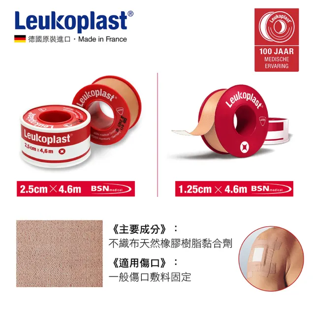 【Leukoplast】德國2.5cm抗水透氣醫用膠帶 有蓋設計(德國百年品牌 高品質法國製造)