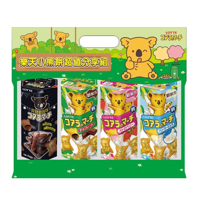 【Lotte 樂天】樂天小熊餅超值分享組(四口味一次滿足)