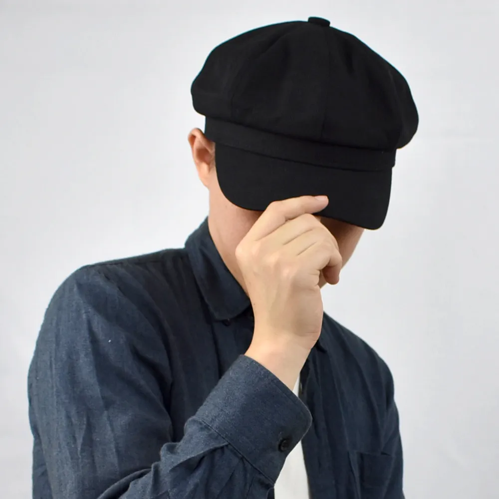 【玖飾時尚】歐美街風簡約素色中性報童帽(帽子)