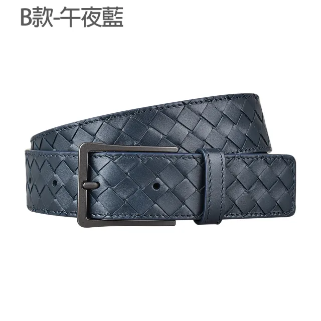 【BOTTEGA VENETA 寶緹嘉】BV BOTTEGA VENETA經典編織設計小牛皮扣式皮帶(兩款四色)