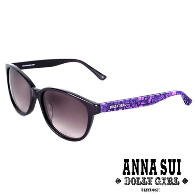 ANNA SUI 安娜蘇 Dolly Girl系列經典洋娃娃元素造型太陽眼鏡(DG801-765-紫)