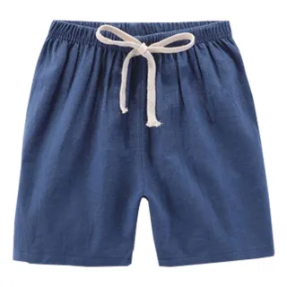 【JoyNa】兒童短褲 夏季竹節棉薄款睡褲棉麻短褲(3件入)
