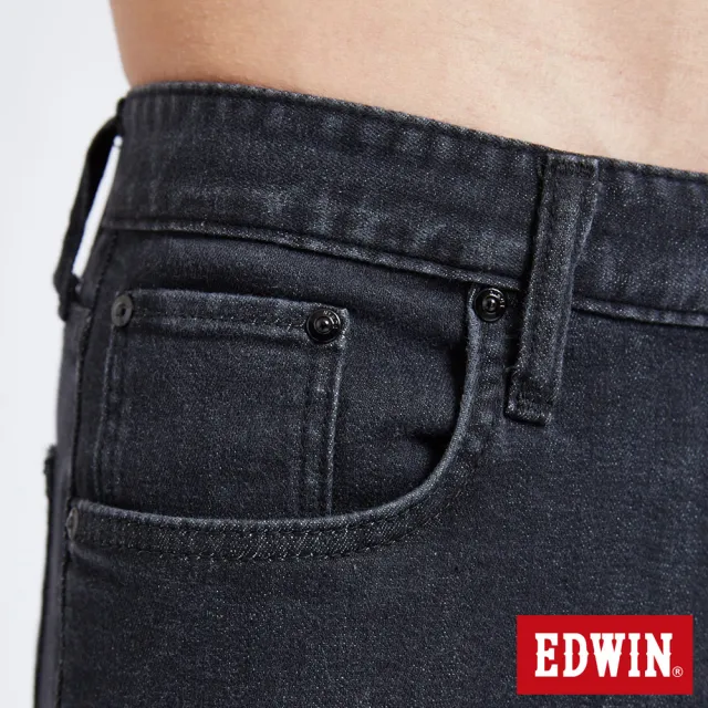 【EDWIN】男裝 EDGE 超彈窄管長褲(黑色)