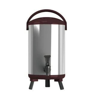 【渥思】日式不鏽鋼保溫保冷茶桶-10公升-可可棕(茶桶.保溫.不鏽鋼)