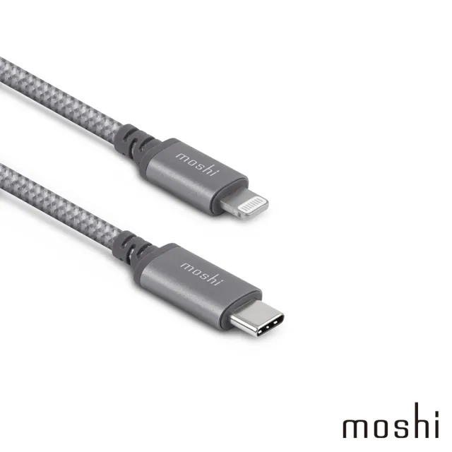 2入組【moshi】Integra 強韌系列USB-C to Lightning 充電傳輸編織線 (1.2M)