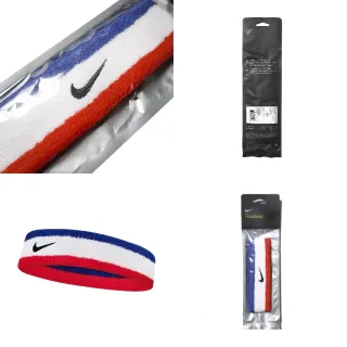 【NIKE 耐吉】頭帶 HeadBand 男女款 髮帶 運動 吸汗 毛巾布 百搭 三色 白 藍 紅(N000154462-0OS)