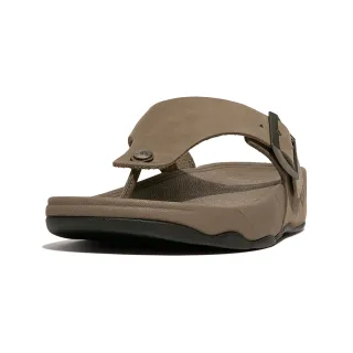 【FitFlop】TRAKK II MENS BUCKLE LEATHER TOE-POST SANDALS扣環皮革造型夾脚涼鞋-男(灰褐色)