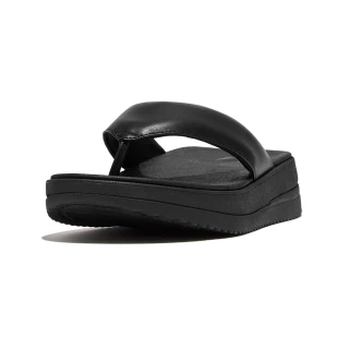 【FitFlop】SURFF LEATHER TOE-POST SANDALS運動風皮革夾腳涼鞋-女(米色)