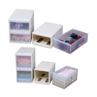 【真心良品】面寬26.8cm KEYWAY固得抽屜式整理箱大+中-6入組(Good收納箱 置物箱 台灣製 無印風)