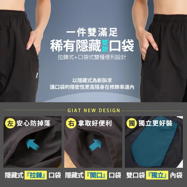 【GIAT 吉亞特】UPF50+極輕量機能運動長褲(男女款/台灣製MIT)繞境穿搭 速乾