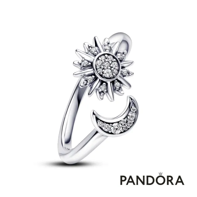 【Pandora官方直營】璀璨日月開圈戒指