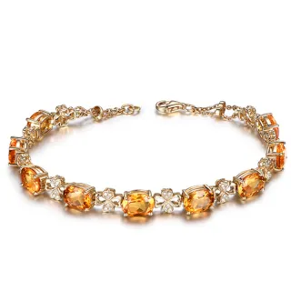 【Jpqueen】清新四葉草黃水晶花卉手鍊(2色可選)