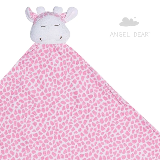 【Angel Dear】大頭動物嬰兒毛毯禮盒(粉紅長頸鹿)