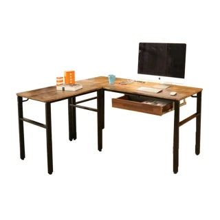 【莫菲思】每家美 木紋L型轉角單抽辦公桌(工作桌 電腦桌 書桌 桌子)