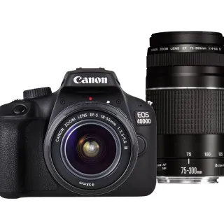 【Canon】EOS 4000D+18-55mm III+75-300mm III 雙鏡組(平行輸入-)