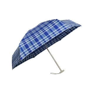 【萊登】英倫學院風 格紋超短五折傘(傘 雨傘 陽傘 旅行傘 先染色紗 防潑水 口袋傘)