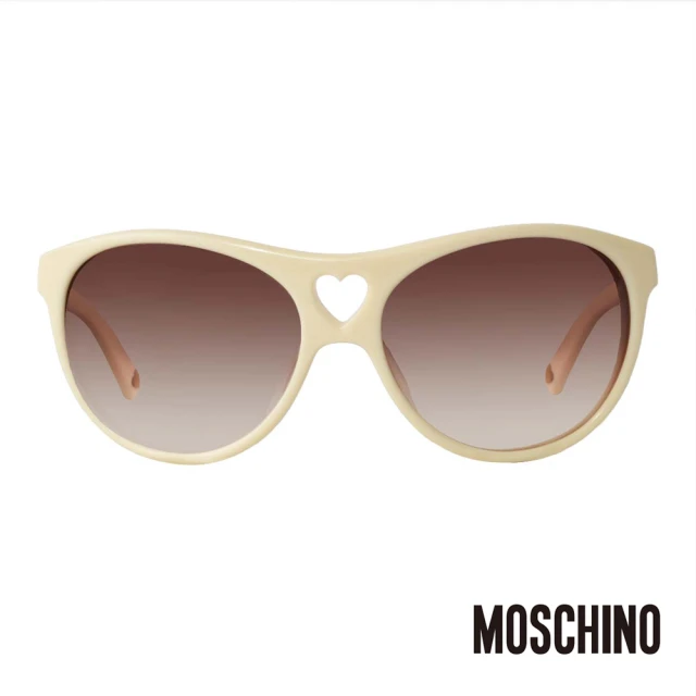 【MOSCHINO】義大利時尚心型太陽眼鏡(米白-MO50003)