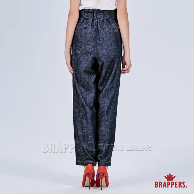 【BRAPPERS】女款 Boy friend系列-高腰綁帶寬版褲(藍)