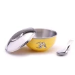 【ZEBRA 斑馬牌】不鏽鋼蓋兒童碗-附湯匙 11CM / 250CC(304不鏽鋼 隔熱碗 兒童碗)