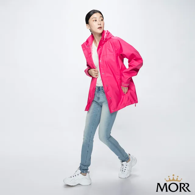 【MORR】顯瘦時尚_防風防水透氣機能外套(經典桃紅)