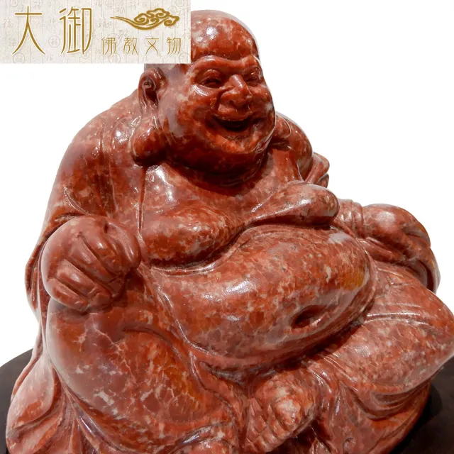 【大御佛教文物】笑彌勒壽山石擺件(2442)