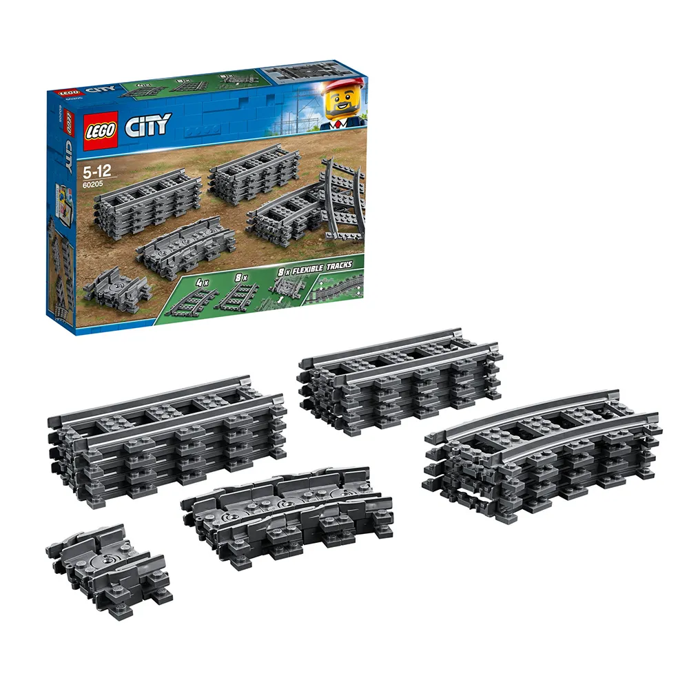 【LEGO 樂高】城市系列 60205 軌道和彎道(拼砌零件 火車軌道)